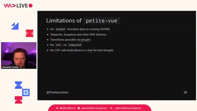 Comparing petite-vue with the Alpine.js framework