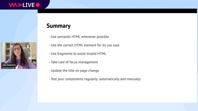 Summary of key principles for accessible React apps