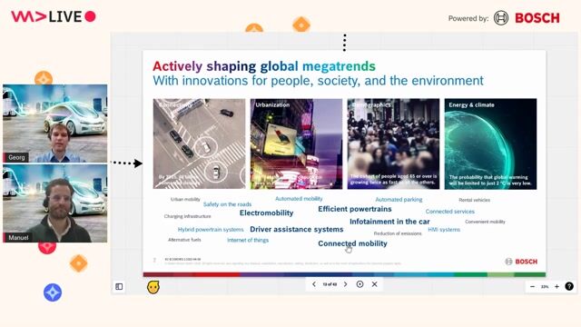 Bosch's three pillars of mobility innovation
