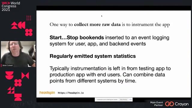 Methods for collecting raw performance data